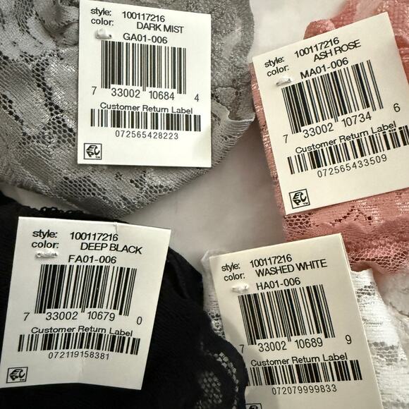 INC Concepts Lot 4pr Lace Thong Panties - Black White Gray Rose - Plus Size XXL - Picture 5 of 5